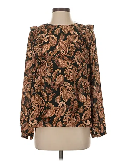 Pre-owned Nanette Lepore Long Sleeve Blouse In Brown