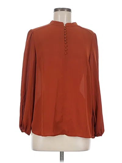 Pre-owned Nanette Lepore Long Sleeve Blouse In Brown