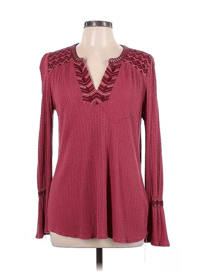 Pre-owned Nanette Lepore Long Sleeve Blouse In Burgundy