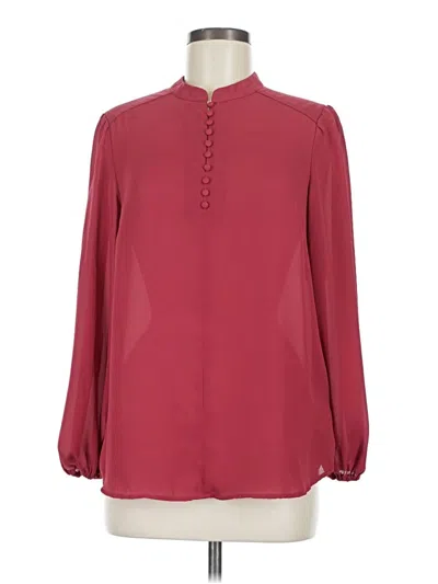 Pre-owned Nanette Lepore Long Sleeve Blouse In Burgundy