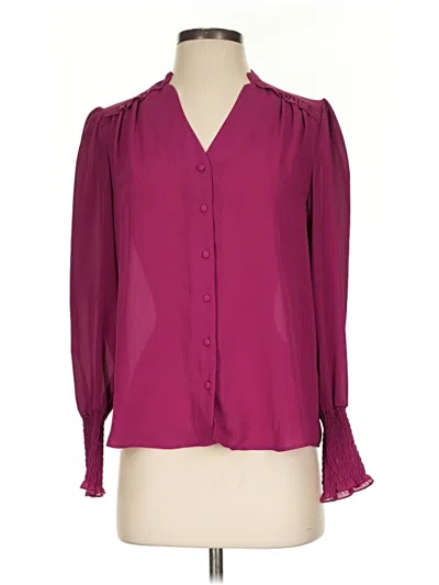 Pre-owned Nanette Lepore Long Sleeve Blouse In Burgundy