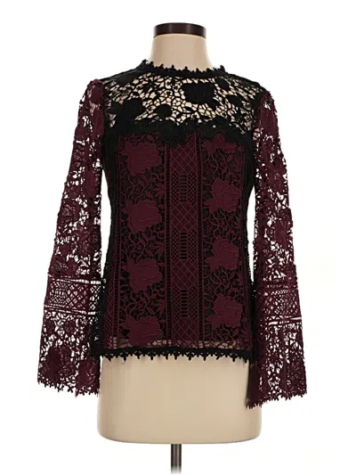 Pre-owned Nanette Lepore Long Sleeve Blouse In Burgundy