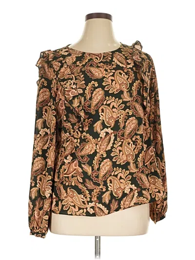 Pre-owned Nanette Lepore Long Sleeve Blouse In Gold