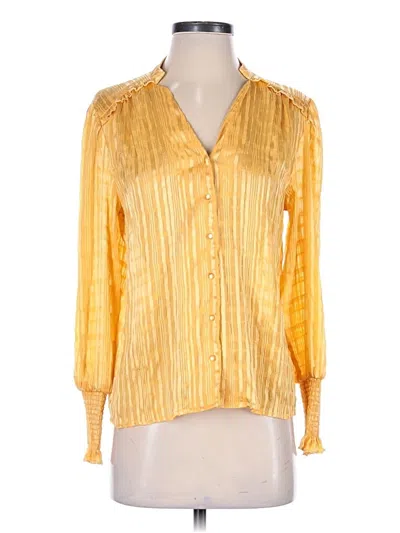 Pre-owned Nanette Lepore Long Sleeve Blouse In Gold
