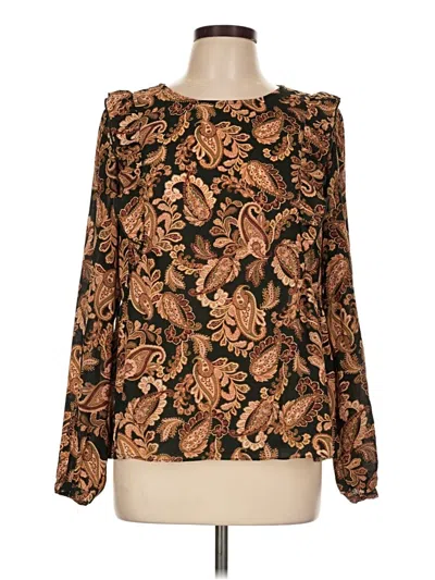 Pre-owned Nanette Lepore Long Sleeve Blouse In Gold