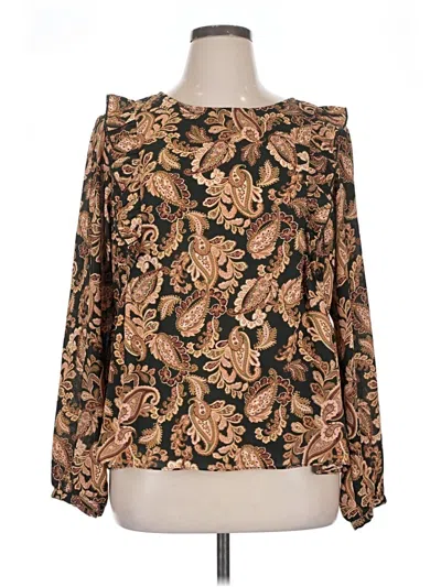 Pre-owned Nanette Lepore Long Sleeve Blouse In Green