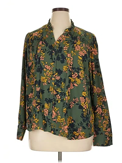 Pre-owned Nanette Lepore Long Sleeve Blouse In Green