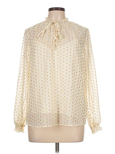 Pre-owned Nanette Lepore Long Sleeve Blouse In Ivory