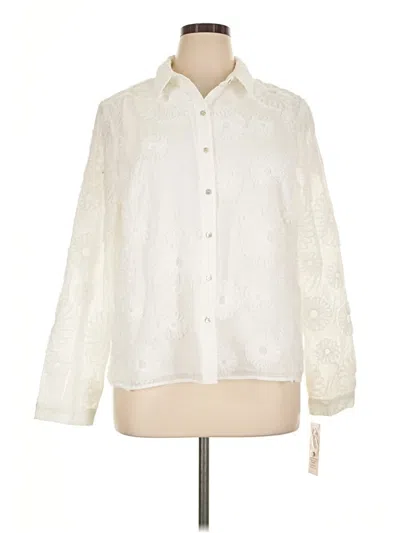 Pre-owned Nanette Lepore Long Sleeve Blouse In Ivory