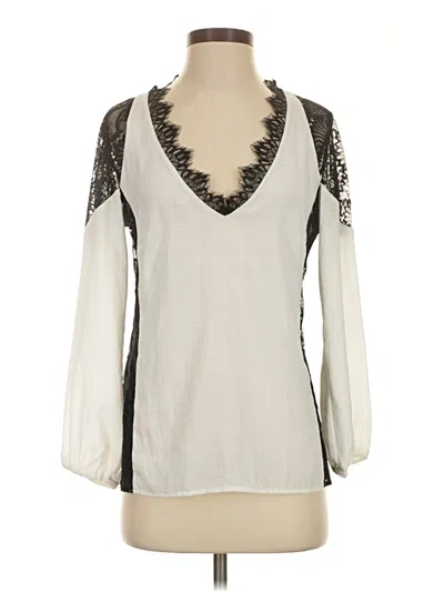 Pre-owned Nanette Lepore Long Sleeve Blouse In Ivory
