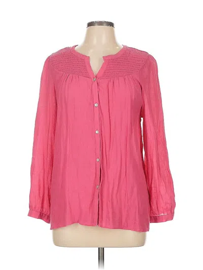Pre-owned Nanette Lepore Long Sleeve Blouse In Pink