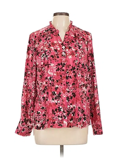 Pre-owned Nanette Lepore Long Sleeve Blouse In Pink