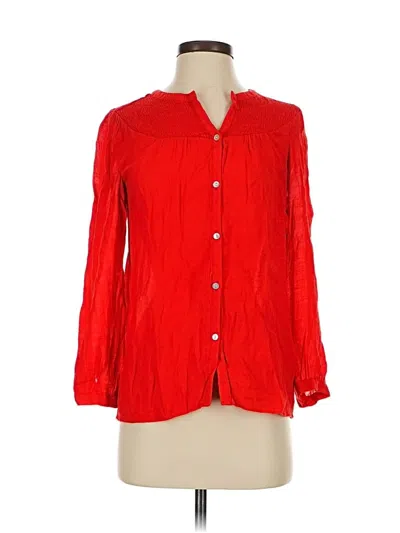 Pre-owned Nanette Lepore Long Sleeve Blouse In Red