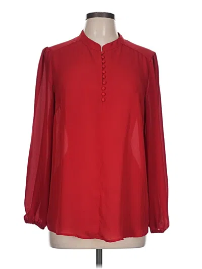 Pre-owned Nanette Lepore Long Sleeve Blouse In Red