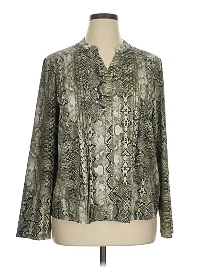 Pre-owned Nanette Lepore Long Sleeve Blouse In Silver