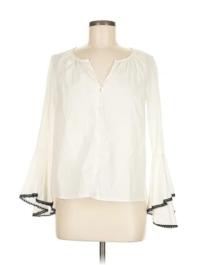 Pre-owned Nanette Lepore Long Sleeve Blouse In White