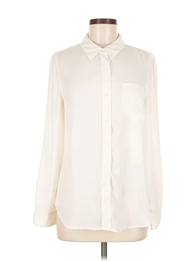 Pre-owned Nanette Lepore Long Sleeve Blouse In White
