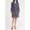 Nanette Lepore Womens Chiffon Midi Dress In Navy Print In Blue