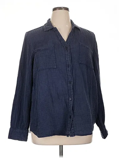 Pre-owned Nanette Lepore Long Sleeve Polo Shirt In Blue
