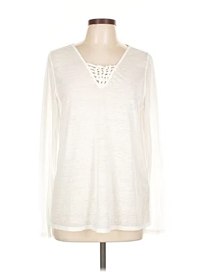 Pre-owned Nanette Lepore Long Sleeve T-shirt In White