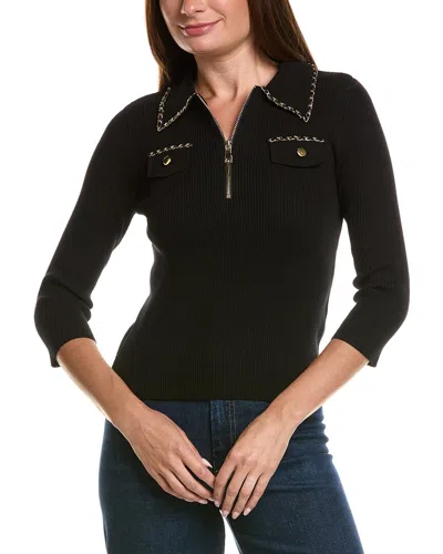 Nanette Lepore Long Sleeve Top In Black