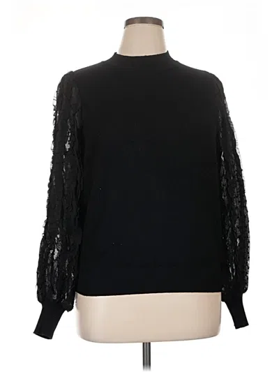 Pre-owned Nanette Lepore Long Sleeve Top Black Turtleneck Tops