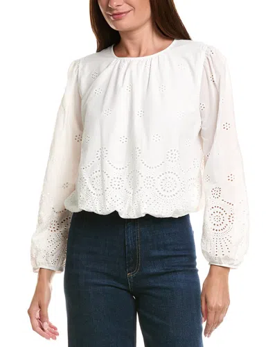 Nanette Lepore Long Sleeve Top In White