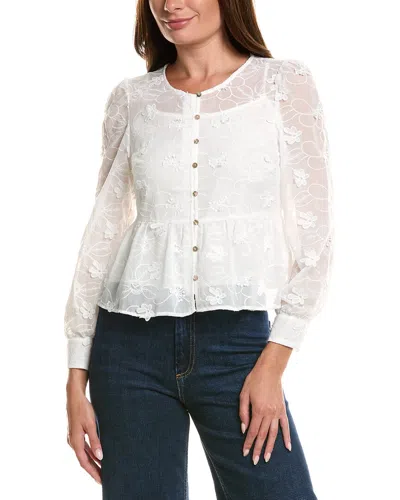 Nanette Lepore Long Sleeve Top In White