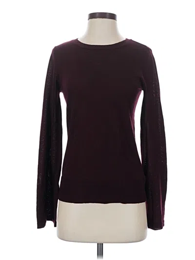 Pre-owned Nanette Lepore Long Sleeve T-shirt In Burgundy