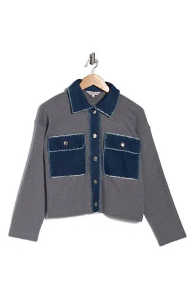 Nanette Lepore Mixed Media Denim Sweater