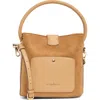 Nanette Lepore Mixed Media Shoulder Bag In Camel