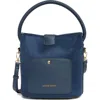 Nanette Lepore Mixed Media Shoulder Bag In Midnight Navy