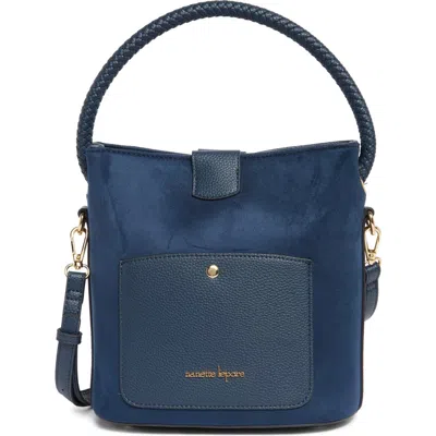 Nanette Lepore Mixed Media Shoulder Bag In Midnight Navy