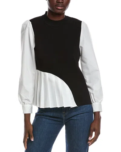 Nanette Lepore Mixed Media Top In White