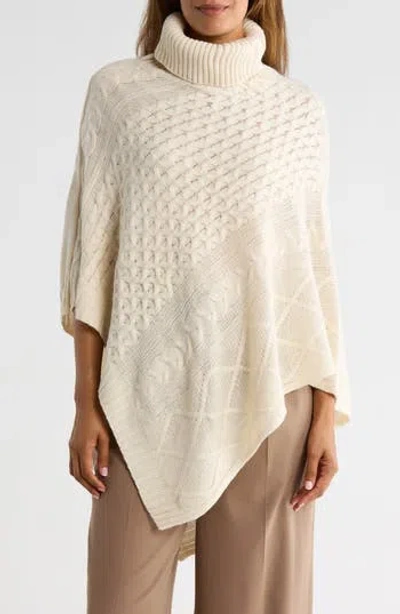 Nanette Lepore Mixed Weave Poncho In Neutral