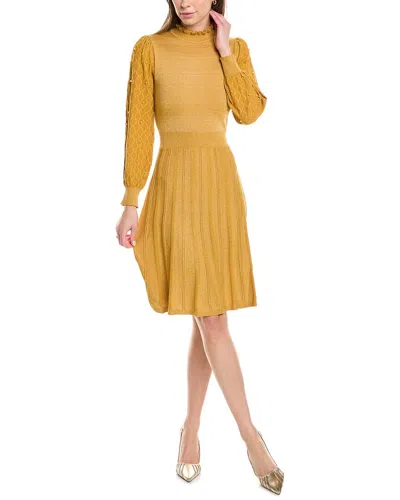 Nanette Lepore Mock Sweaterdress In Yellow