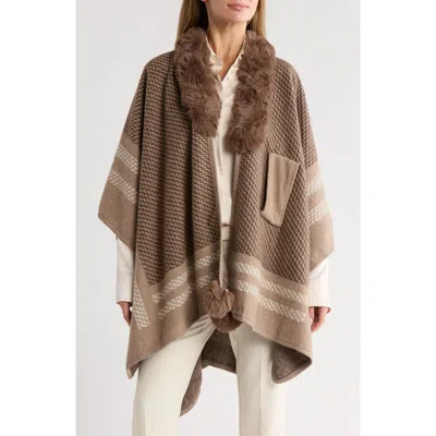 Nanette Lepore Multicolor Zigzag Ruana In Brown