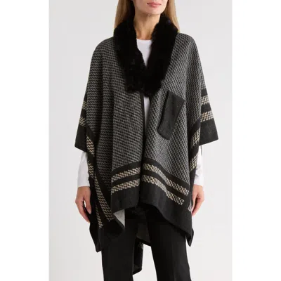 Nanette Lepore Multicolor Zigzag Ruana In Gray