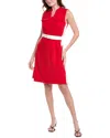 Nanette Lepore Sleeveless Belted Scuba Dress In Multi