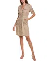 Nanette Lepore Short Sleeve Shirtdress In Beige