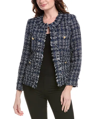 Nanette Lepore Nanette By  Tweed Jacket In Blue