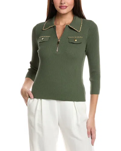 Nanette Lepore Nanette  1/4-zip Sweater In Green