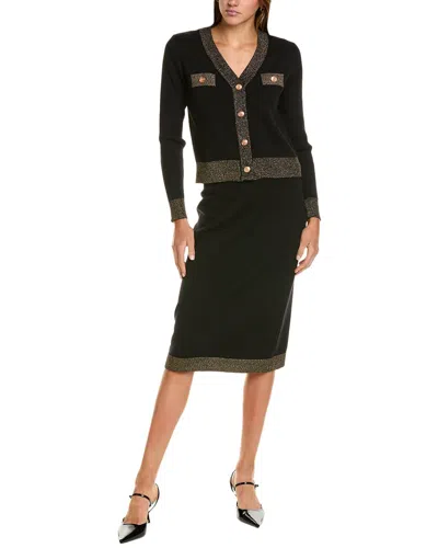 Nanette Lepore Nanette  2pc Cardigan & Skirt Set In Black