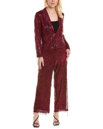 Nanette Lepore Nanette  2pc Jacket & Pant Suit Set In Red
