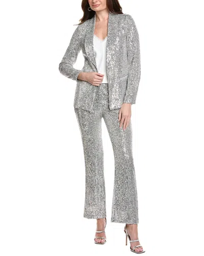 Nanette Lepore Nanette  2pc Sequin Suit Jacket & Pant Set In Gray