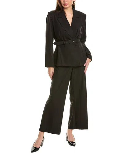 Nanette Lepore Nanette  2pc Vela Lurex Stripe Suit In Black