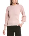 Nanette Lepore Nanette  Balloon Sleeve Sweater In Pink