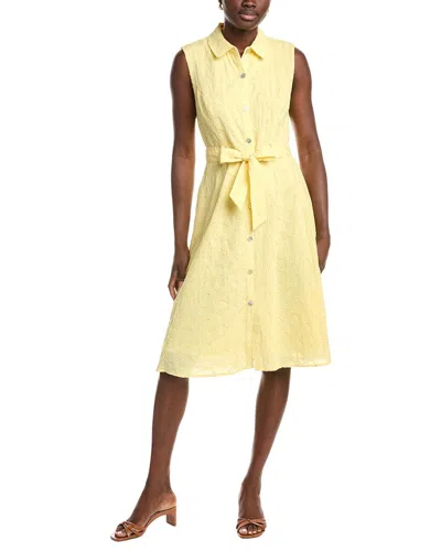 Nanette Lepore Button Front Midi Dress In Yellow