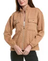 Nanette Lepore Cable Quilted Cardigan In Brown
