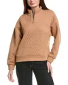Nanette Lepore Nanette  Chevron 1/4-zip Sweater In Brown